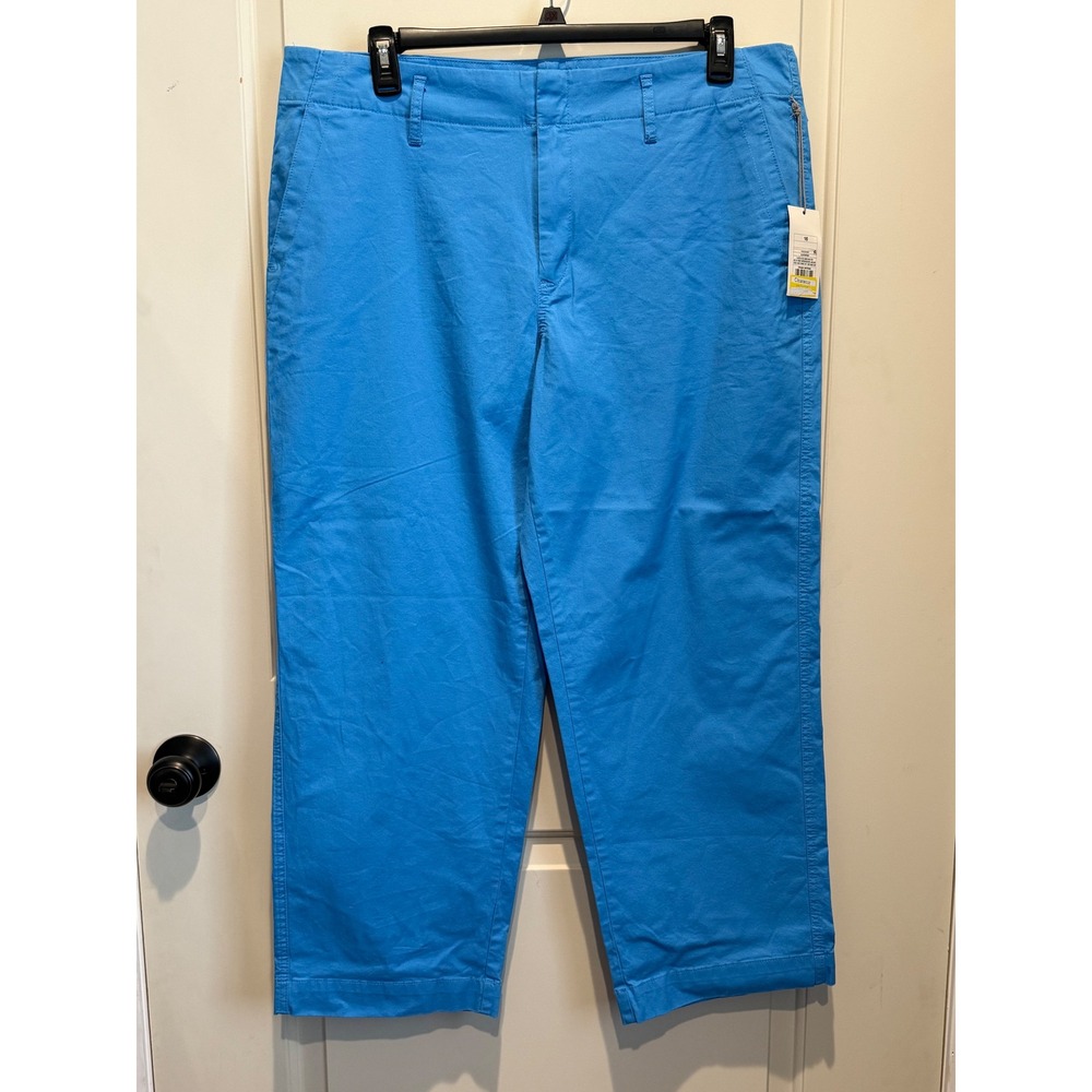 A New Day Womens High Rise Straight Leg Blue Stretch Ankle Pants Size 16 Regular